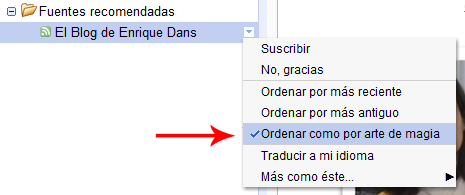 Ordenar como por arte de magia